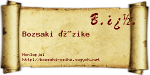 Bozsaki Őzike névjegykártya